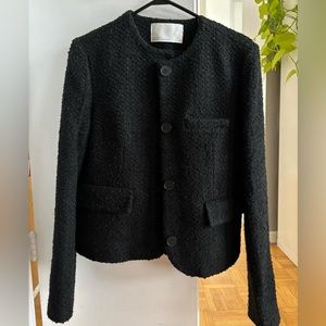 Oak and fort short tweed blazer